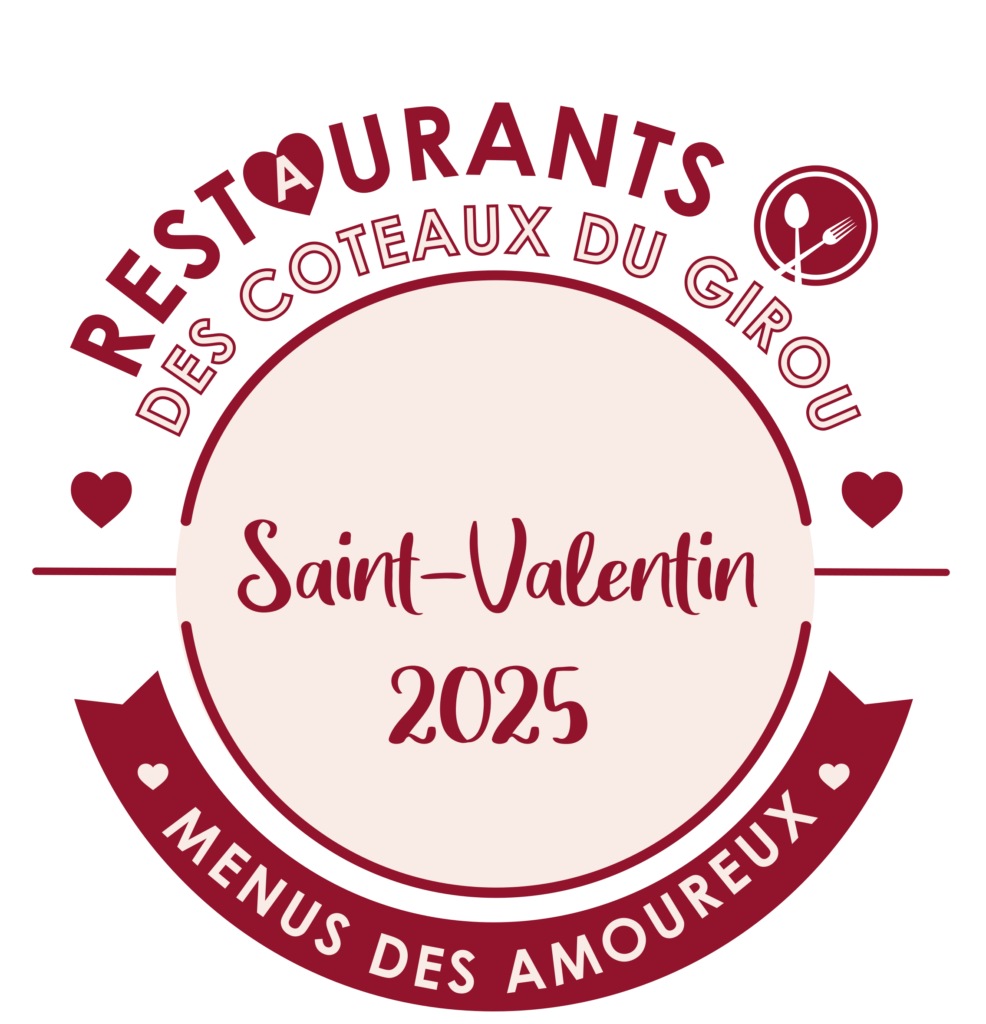 Logo 2025 des restaurants en Coteaux du girou spécial Saint-Valentin.